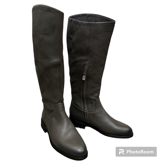 Tall riding boot gray pebble grain leather Sam Edelman “Ryan” NEVER WORN 8 - Picture 3 of 8